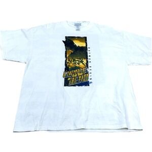 Vintage Mark Martin Batman Begins Shirt Men XXL 2XL White Y2K Movie Promo Nascar